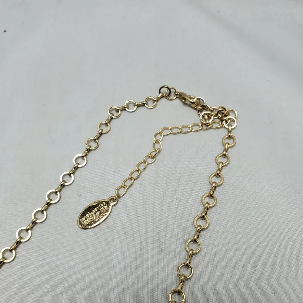 Ali Khan 4 row garnet glass beads with gold chain layered necklace - Picture 8 of 8